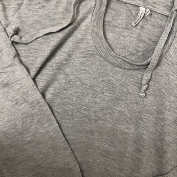 womens gray long sleeve lightweight hoodie - Picture 2 of 4